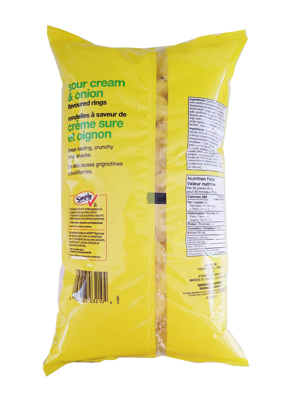 No Name Sour Cream & Onion Rings Chips 200g/7.1 oz. {Imported from Canada}